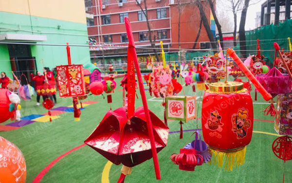 幼儿园户外手工灯笼元宵节吊饰环创图片