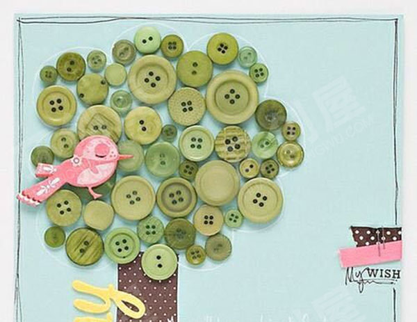 幼儿园美工区纽扣贴画环创图片