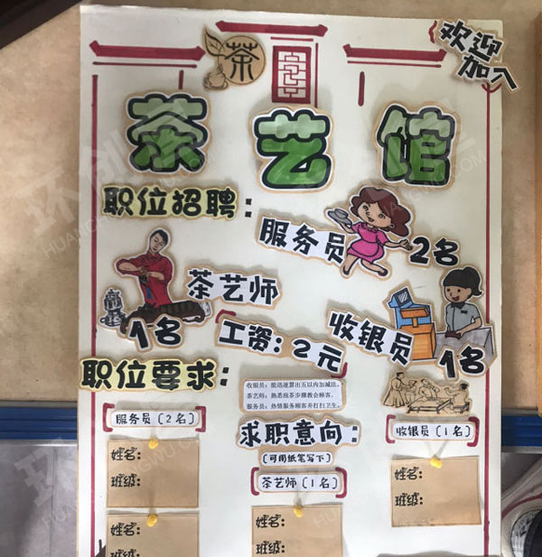 幼儿园角色游戏海报茶艺环创图片