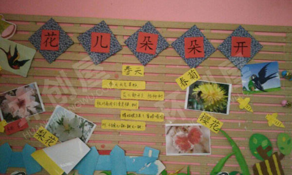 幼儿园主题墙黄色底板各种种子变化环创图片