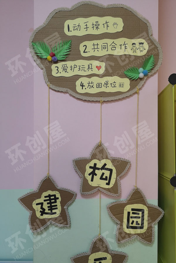 幼儿园手工森系区角牌吊饰环创图片