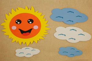 幼儿园走廊墙面太阳彩虹云朵装饰环创图片5张