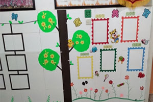幼儿园作品树风格家园联系栏环创图片