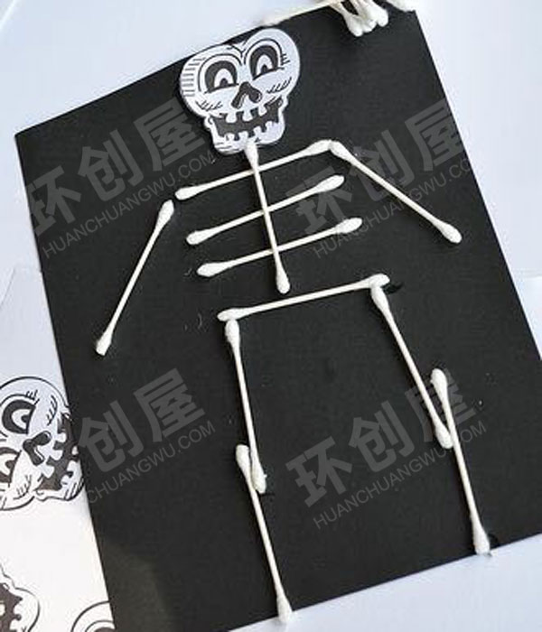幼儿园美工区棉签骨架创意DIY环创图片