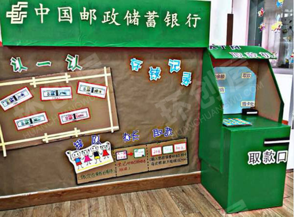 幼儿园角色游戏中国邮政小银行环创图片