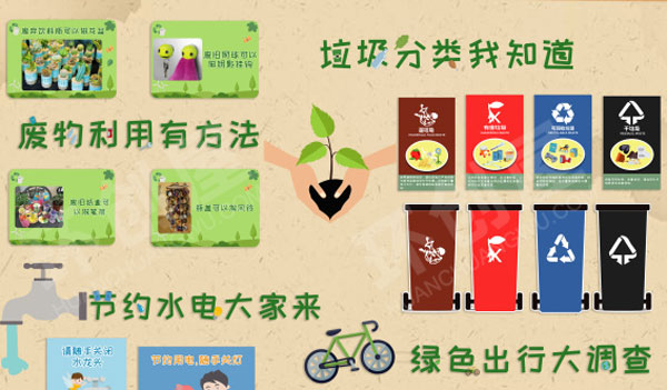 幼儿园环保达人墙面布置环创图片