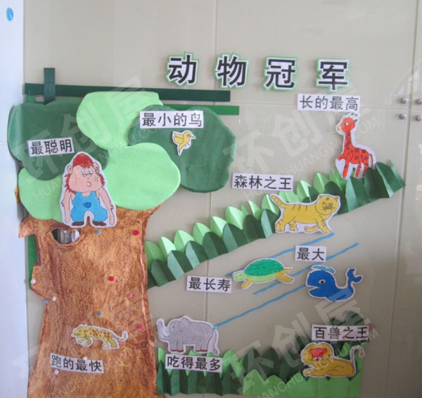 幼儿园走廊墙面动物大世界环创图片