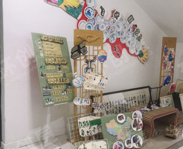 幼儿园走廊转角废物利用手工各风格环创图片