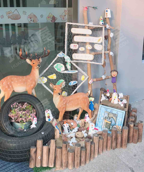 幼儿园走廊转角废物利用手工各风格环创图片