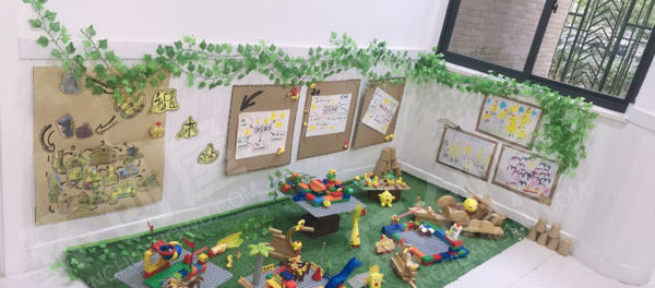 幼儿园走廊转角废物利用手工各风格环创图片