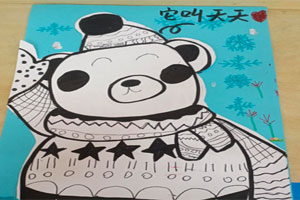 幼儿园线描画涂鸦作品冬天雪人展示环创图片